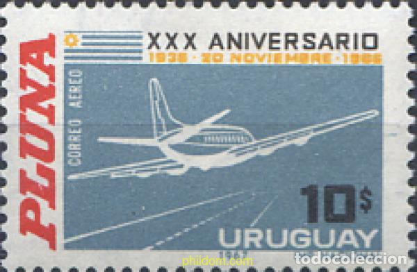 Sellos: 295072 MNH URUGUAY 1967 30 ANIVERSARIO DEL SERVICIO AEREO DE LA &rdquo;PLUNA&rdquo;