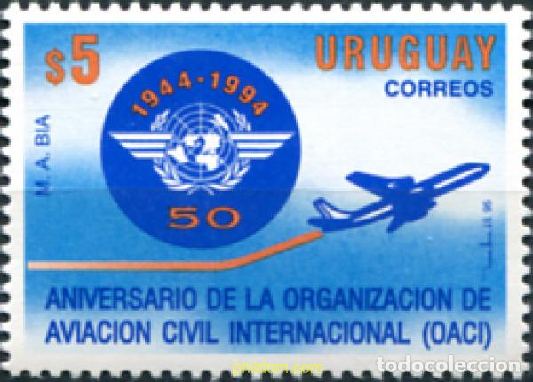 Sellos: 297443 MNH URUGUAY 1995 50 ANIVERSARIO DE LA ORGANIZACION CIVIL INTERNACIONAL