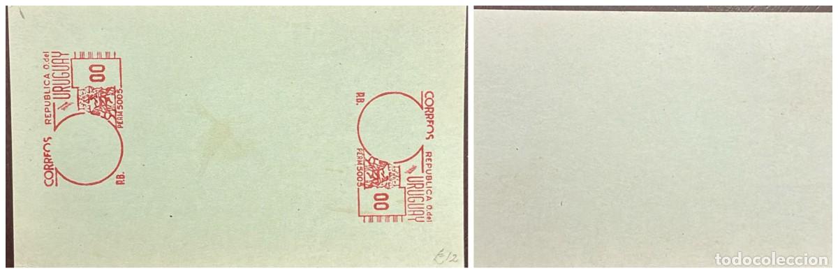 Sellos: O) URUGUAY, PROOF, WITH PERMIT NUMBER, POSTAL STATIONERY, XF