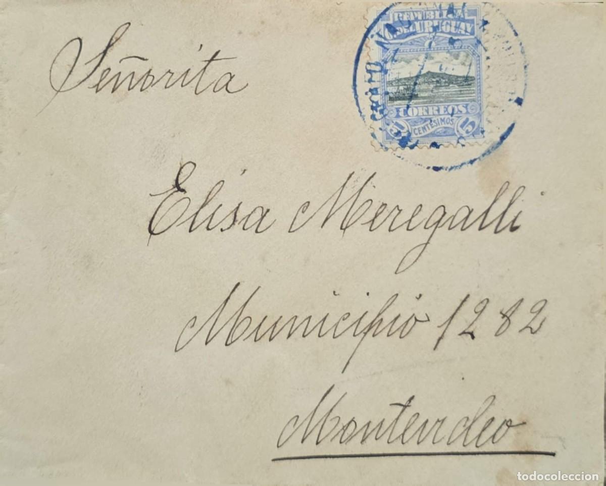 Sellos: O) URUGUAY, HARBOR OF MONTEVIDEO 5c, CIRCULATED COVER TO MONTEVIDEO