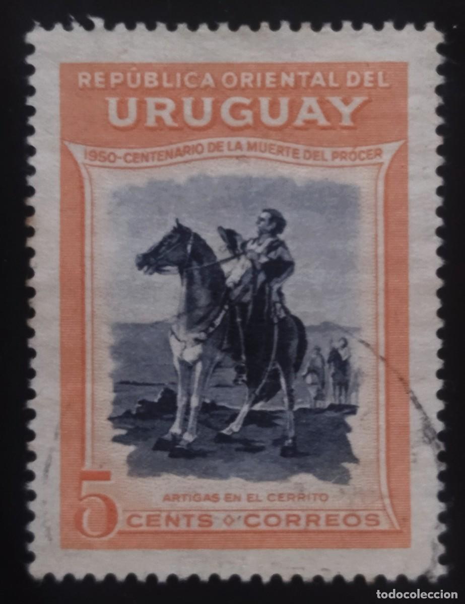 Sellos: URUGUAY 1952 Centenario de la muerte del general Jos&eacute; Artigas. USAD.