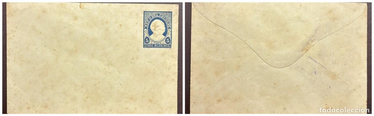 Sellos: O) JOSE GERVASIO ARTIGAS 5 milesimos blue, POSTAL STATIONERY , UNUSED, TONE, EXCELLENT CONDITION