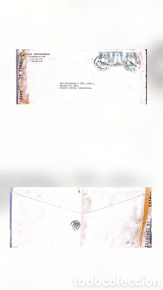 Sellos: CA)Uruguay &middot; 1940s &middot; Legal Correspondence Cover &mdash; A Uruguayan envelope sent from Montevideo