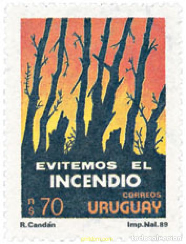 Sellos: 179884 MNH URUGUAY 1990 PREVENCI&Oacute;N DE INCENDIOS FORESTALES