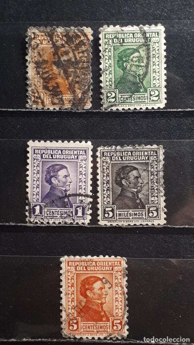 Sellos: URUGUAY. A&Ntilde;O 1928. &deg;. YVERT 345/7, 349, 351