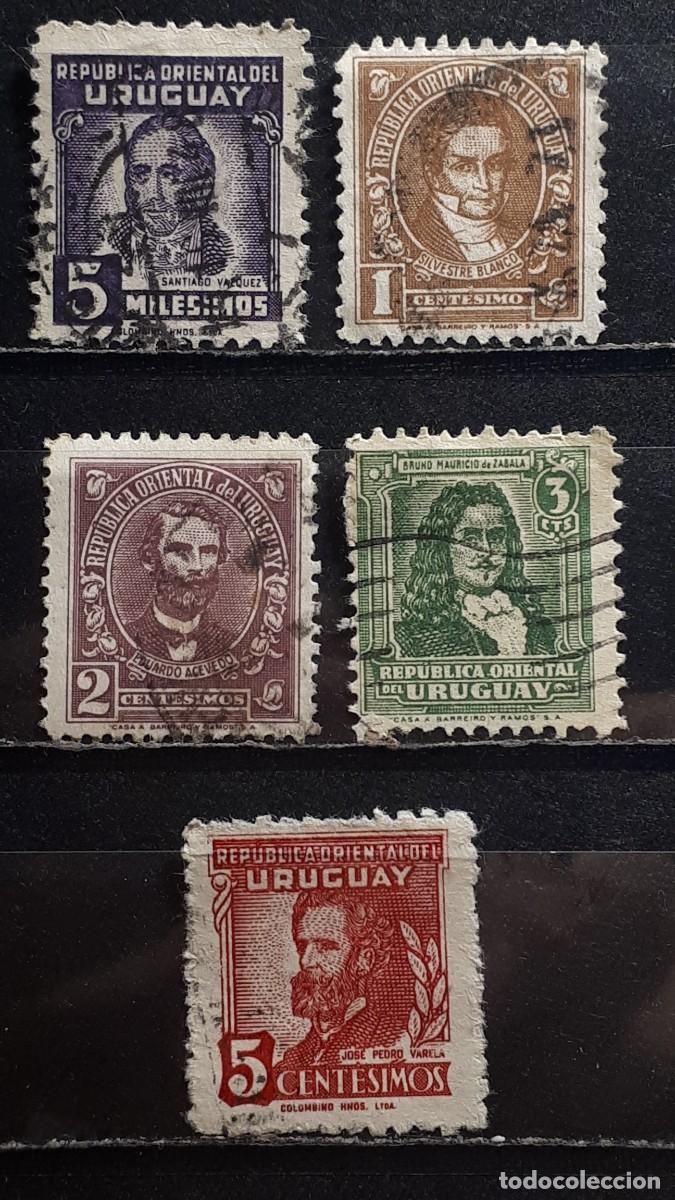 Sellos: URUGUAY. A&Ntilde;O 1945-7. &deg;. YVERT 560/4