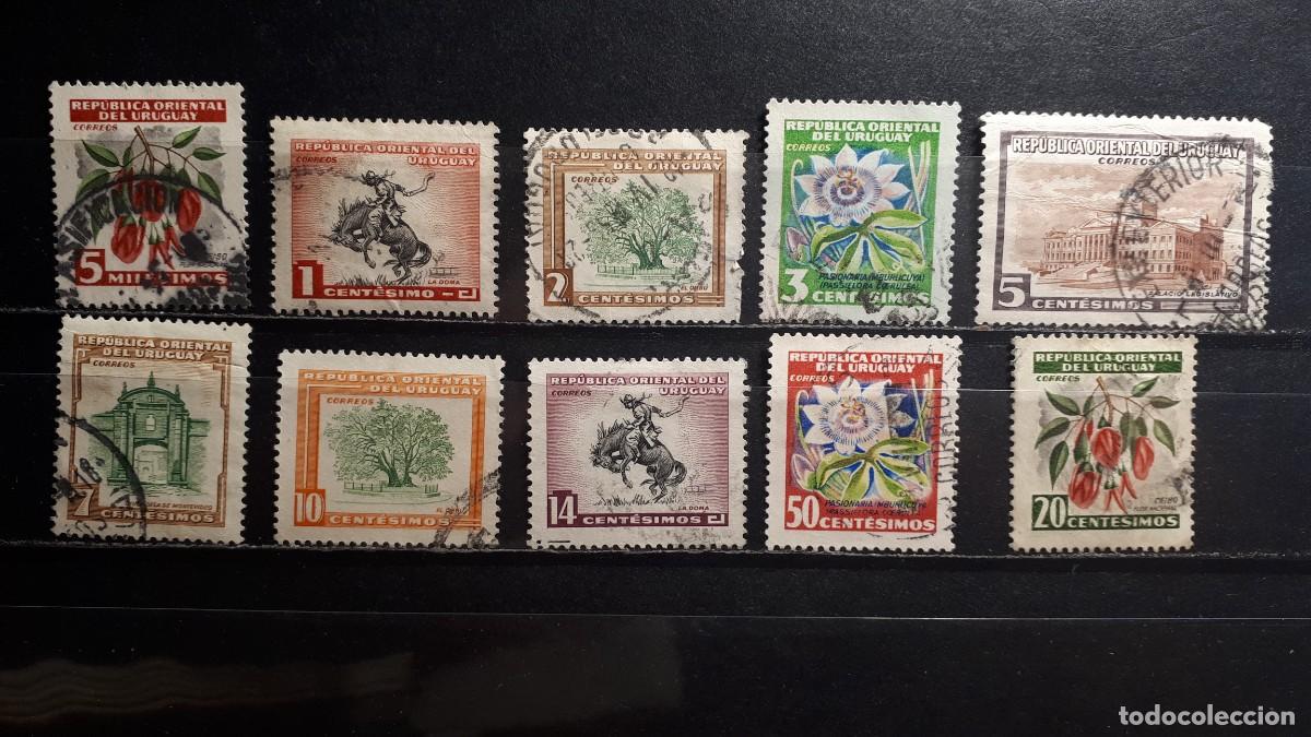 Sellos: URUGUAY. A&Ntilde;O 1954. &deg;. YVERT 623/8, 630 y 632