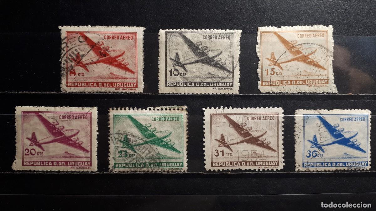 Sellos: URUGUAY. A&Ntilde;O 1957. &deg;. YVERT 123, 123A, 125, 125A, 127/9