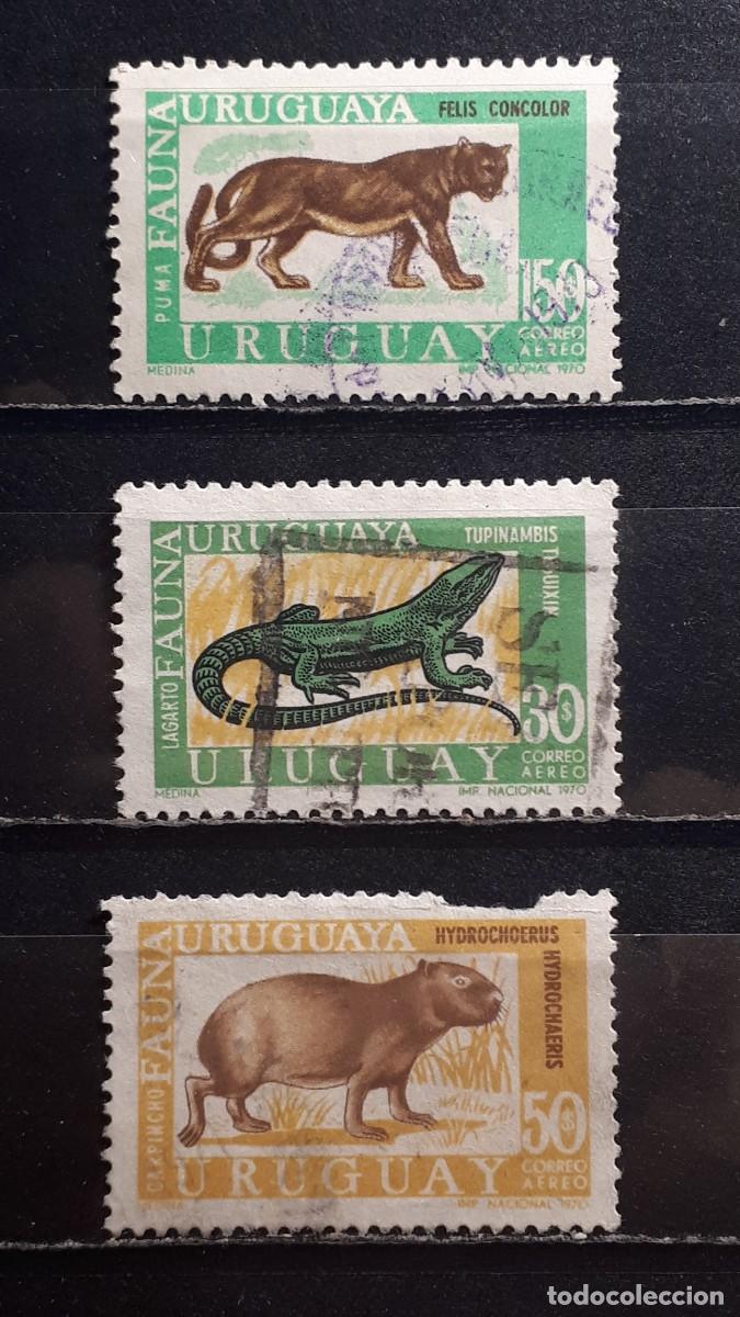Sellos: URUGUAY. A&Ntilde;O 1970. &deg;. YVERT 361/2, 364