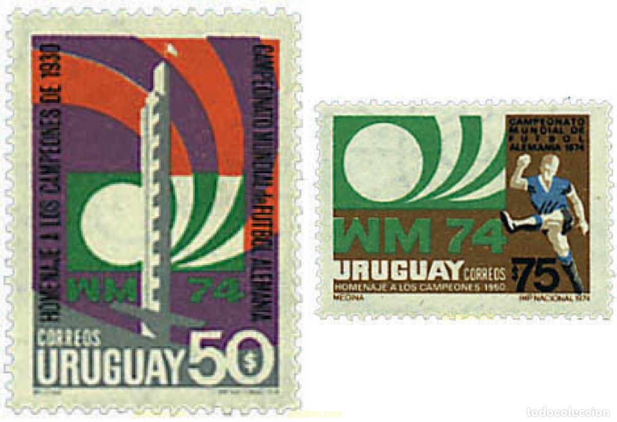 Sellos: 367977 MNH URUGUAY 1974 COPA DEL MUNDO DE FUTBOL. ALEMANIA-74