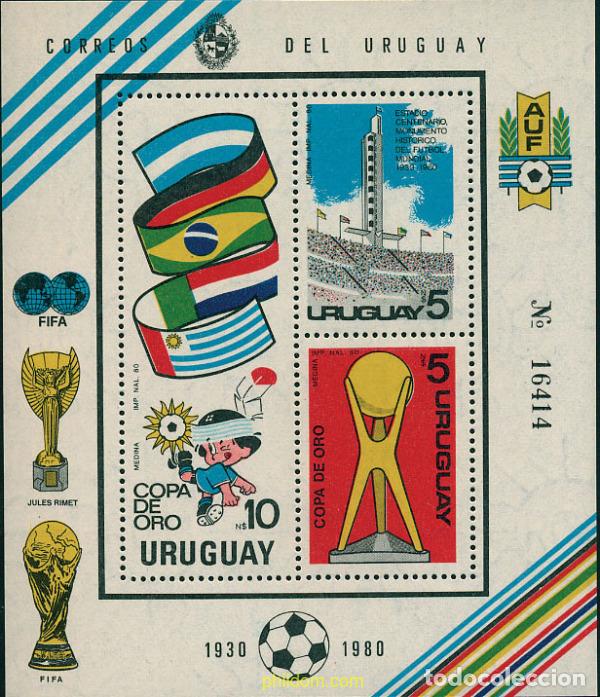 Sellos: 54329 MNH URUGUAY 1980 COPA DE ORO DE FUTBOL EN MONTEVIDEO
