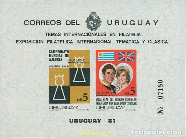 Sellos: 20544 MNH URUGUAY 1981 CAMPEONATO DEL MUNDO DE AJEDREZ EN ATLANTA. BODA REAL