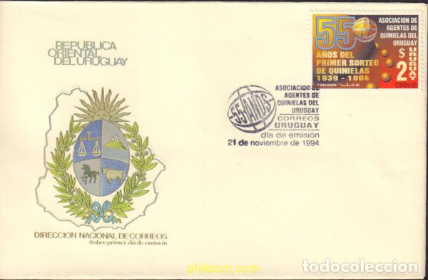 Sellos: 386018 MNH URUGUAY 1994 55 A&Ntilde;OS DEL PRIMER SORTEO DE QUINIELAS.