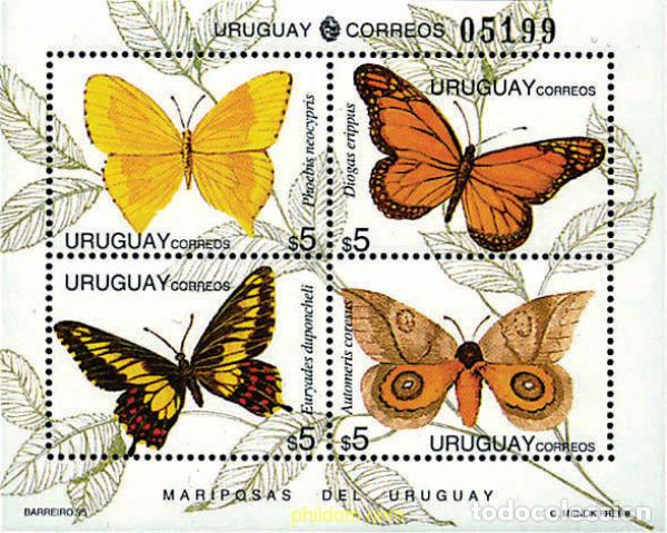 Sellos: 76819 MNH URUGUAY 1995 MARIPOSAS