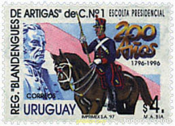 Sellos: 59592 MNH URUGUAY 1997 200 A&Ntilde;OS DEL REGIMIENTO BLANDENGUES DE ARTIGAS C N&ordm;.1