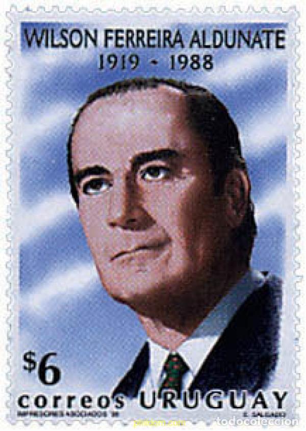 Sellos: 50174 MNH URUGUAY 1998 10 ANIVERSARIO DE LA MUERTE DE WILSON FERREIRA