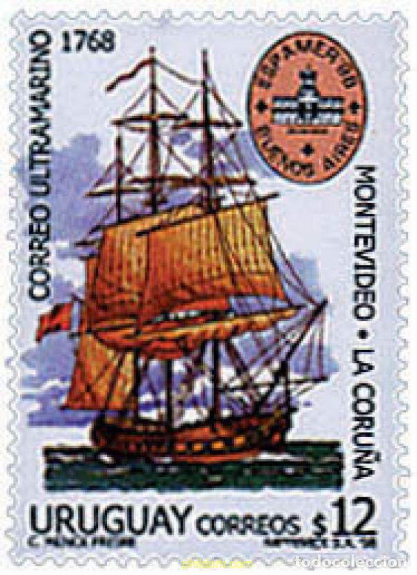 Sellos: 52233 MNH URUGUAY 1998 230 ANIVERSARIO DEL CORREO ULTRAMARINO MONTEVIDEO-LA CORU&Ntilde;A