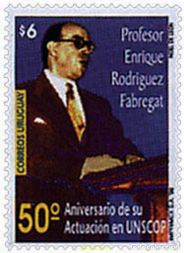 Sellos: 52235 MNH URUGUAY 1998 50 ANIVERSARIO DE LA ACTUACION DEL PROFESOR ENRIQUE RODRIGUEZ FABREGAT EN EL