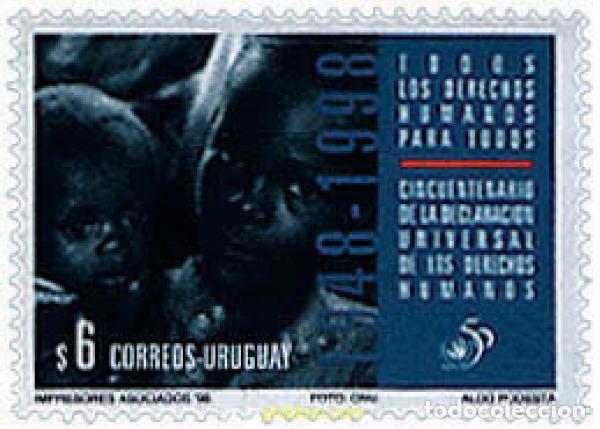 Sellos: 52244 MNH URUGUAY 1998 50 ANIVERSARIO DE LA DECLARACION EUROPEA DE LOS DERECHOS HUMANOS