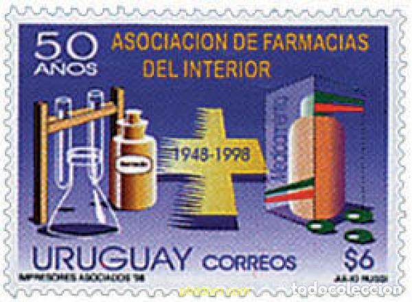 Sellos: 52237 MNH URUGUAY 1998 50 ANIVERSARIO DE LA ASOCIACION DE FARMACIAS DEL INTERIOR