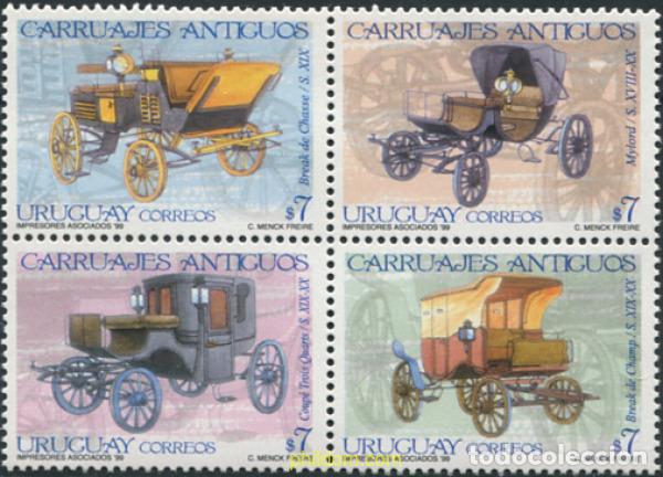 Sellos: 6404 MNH URUGUAY 1999 COCHES DE CABALLOS ANTIGUOS