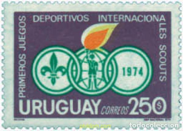 Sellos: 37870 MNH URUGUAY 1974 PRIMEROS JUEGOS DEPORTIVOS INTERNACIONALES SCOUTS