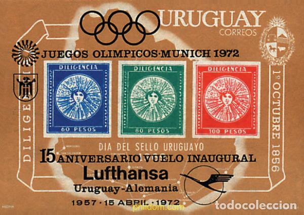 Sellos: 54324 MNH URUGUAY 1972 20 JUEGOS OLIMPICOS VERANO MUNICH 1972