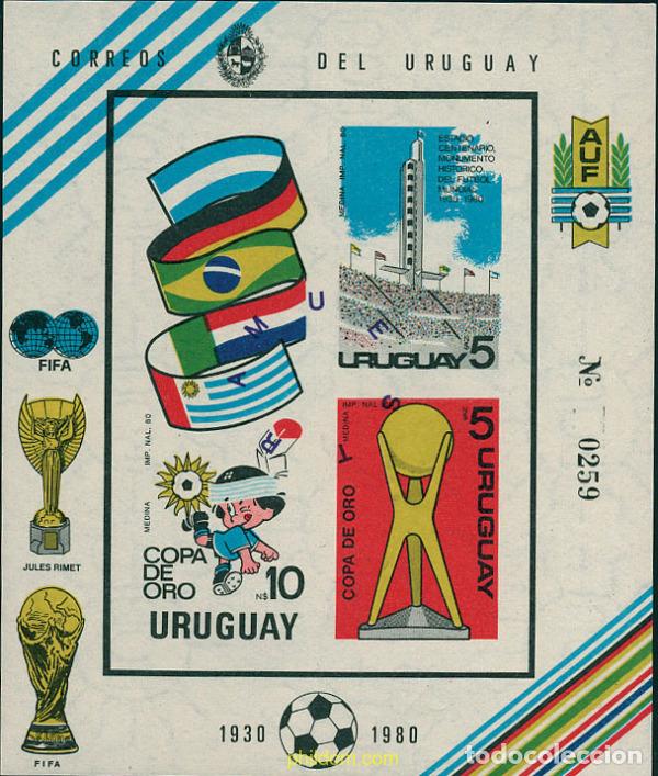 Sellos: 120795 MNH URUGUAY 1980 COPA DE ORO DE FUTBOL EN MONTEVIDEO