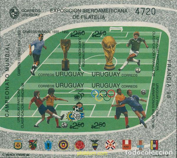 Sellos: 103064 MNH URUGUAY 1996 COPA DEL MUNDO DE FUTBOL. FRANCIA-98