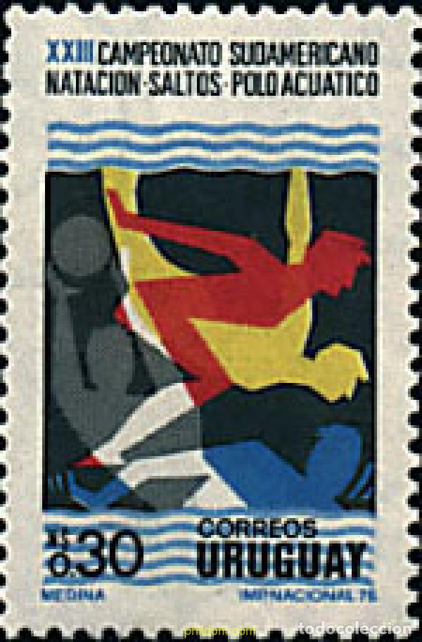 Sellos: 89421 MNH URUGUAY 1976 23 CAMPEONATOS SUDAMERICANOS DE NATACION.