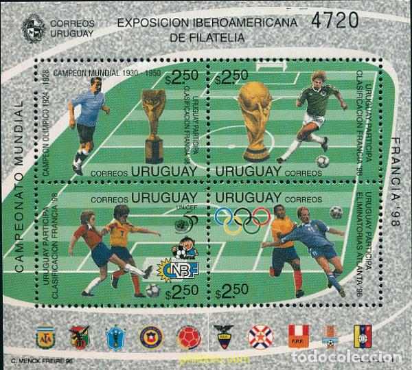 Sellos: 89436 MNH URUGUAY 1996 COPA DEL MUNDO DE FUTBOL. FRANCIA-98