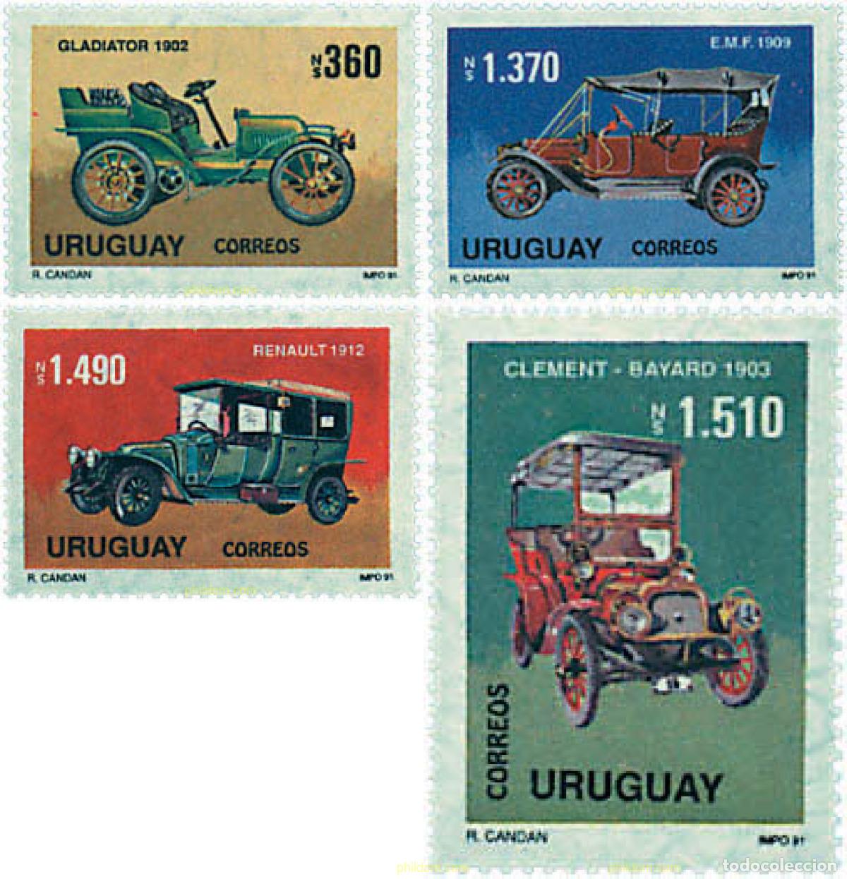 Sellos: 46224 MNH URUGUAY 1991 AUTOMOVILES ANTIGUOS