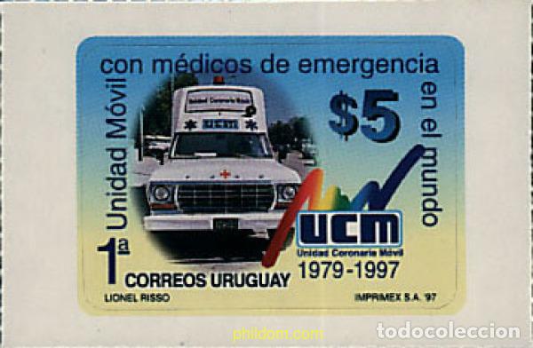 Sellos: 80120 MNH URUGUAY 1997 18 ANIVERSARIO DE LA UNIDAD CORONARIA MOVIL