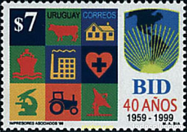 Sellos: 67836 MNH URUGUAY 1999 40 ANIVERSARIO DE LA BANCA INTERNACIONAL DEL DESARROLLO