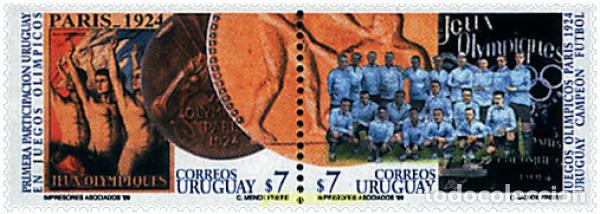 Sellos: 5760 MNH URUGUAY 1999 8 JUEGOS OLIMPICOS VERANO PARIS 1924 - URUGUAY CAMPEON EN FUTBOL