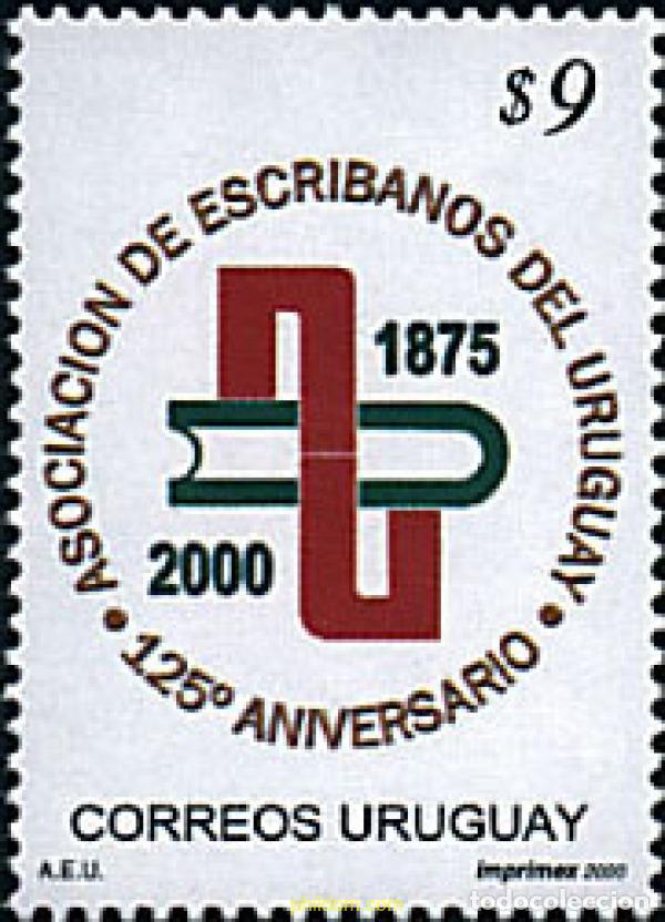 Sellos: 89462 MNH URUGUAY 2000 125 ANIVERSARIO DE LA ASOCIACION DE LOS ESCRIBANOS DEL URUGUAY