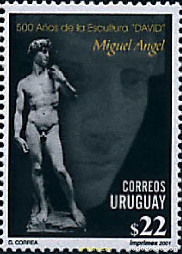 Selos: 71585 MNH URUGUAY 2001 500 ANIVERSARIO DEL DAVID DE MIGUEL ANGEL