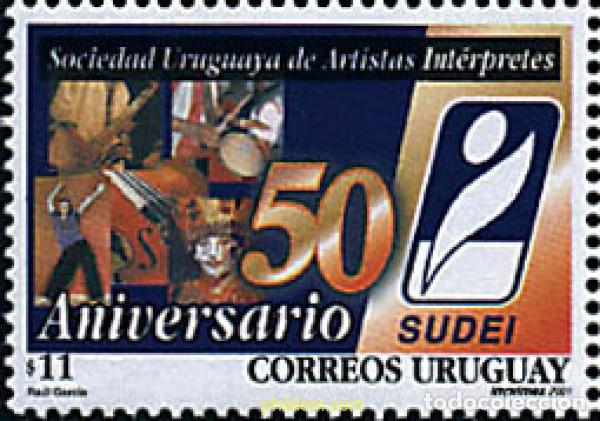 Selos: 71587 MNH URUGUAY 2001 50 ANIVERSARIO DE LA SOCIEDAD URUGUAYA DE ARTISTAS INTERPRETES