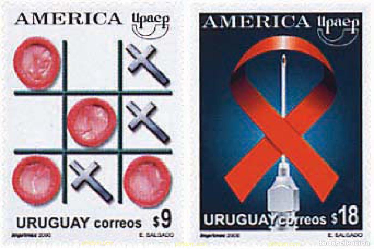 Selos: 71574 MNH URUGUAY 2000 AMERICA-UPAEP 2000 - CAMPA&Ntilde;A CONTRA EL SIDA