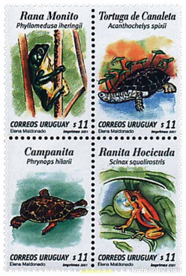 Selos: 5141 MNH URUGUAY 2001 TORTUGAS Y RANAS