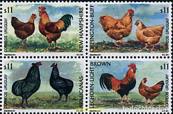 Sellos: 4574 MNH URUGUAY 2001 AVES DE CORRAL