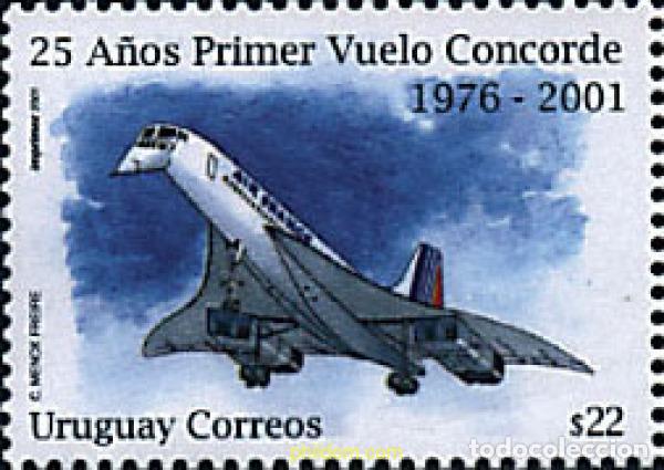 Timbres: 78389 MNH URUGUAY 2001 25 ANIVERSARIO DEL PRIMER VUELO CONCORDE