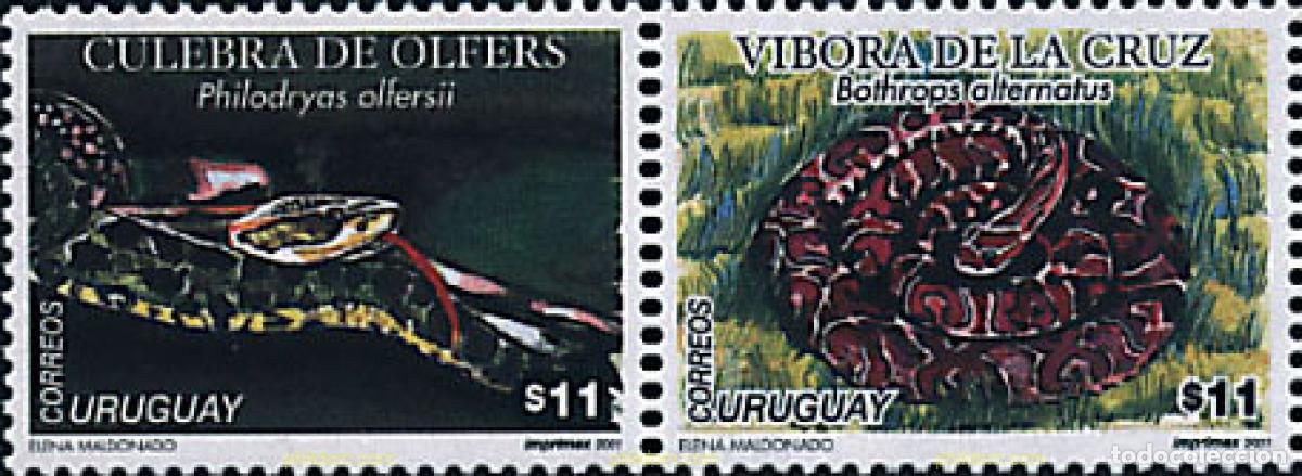 Timbres: 79111 MNH URUGUAY 2001 SERPIENTES