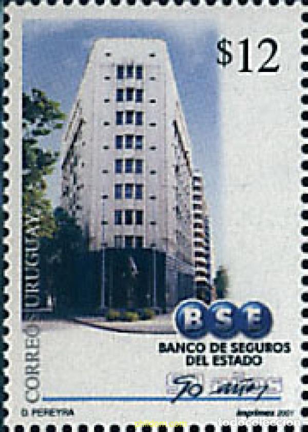 Timbres: 81430 MNH URUGUAY 2001 90 ANIVERSARIO DEL BANCO DE SEGUROS DEL ESTADO