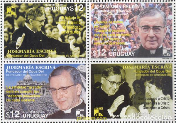 Timbres: 4847 MNH URUGUAY 2002 CENTENARIO DEL NACIMIENTO DE JOSEMARIA ESCRIVA DE BALAGUER