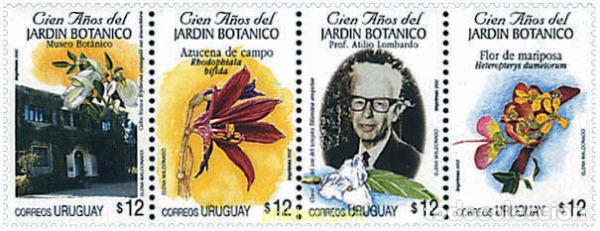 Sellos: 4532 MNH URUGUAY 2002 100 A&Ntilde;OS DEL JARDIN BOTANICO