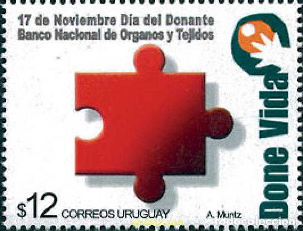 Stamps: 110878 MNH URUGUAY 2002 DIA DEL DONANTE VOLUNTARIO DE SANGRE