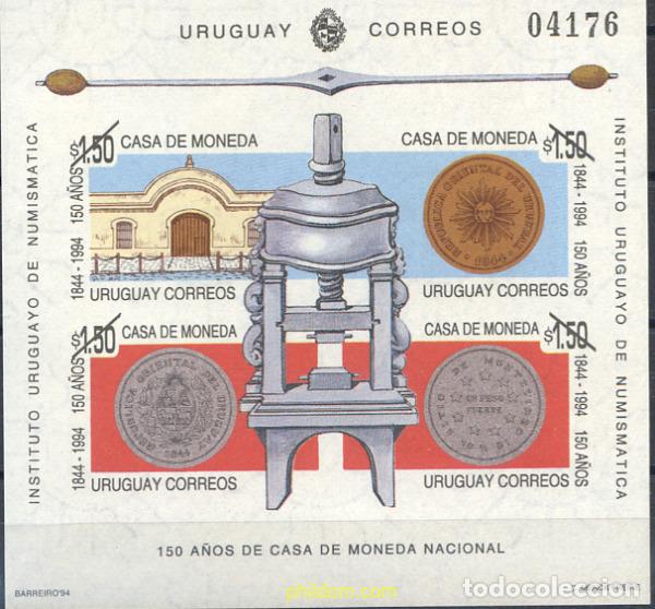 Sellos: 139186 MNH URUGUAY 1994 150 ANIVERSARIO DE CASA DE MONEDA NACIONAL