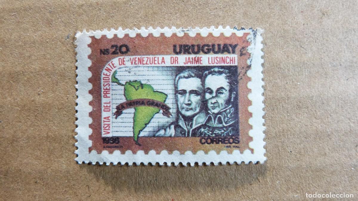 Sellos: Sello Uruguay Vista del Presidente de Venezuela Dr. Jaime Lusinchi a&ntilde;o 1986