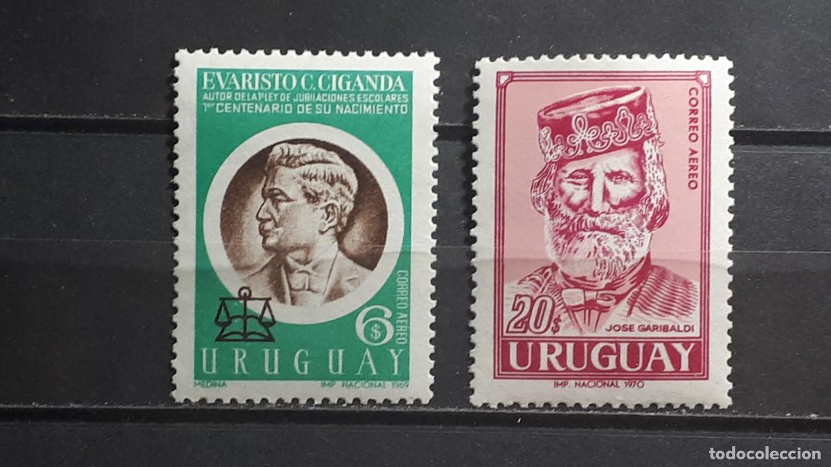 Sellos: URUGUAY. A&Ntilde;O 1970. **. EDIFIL a&eacute;reo 358/9